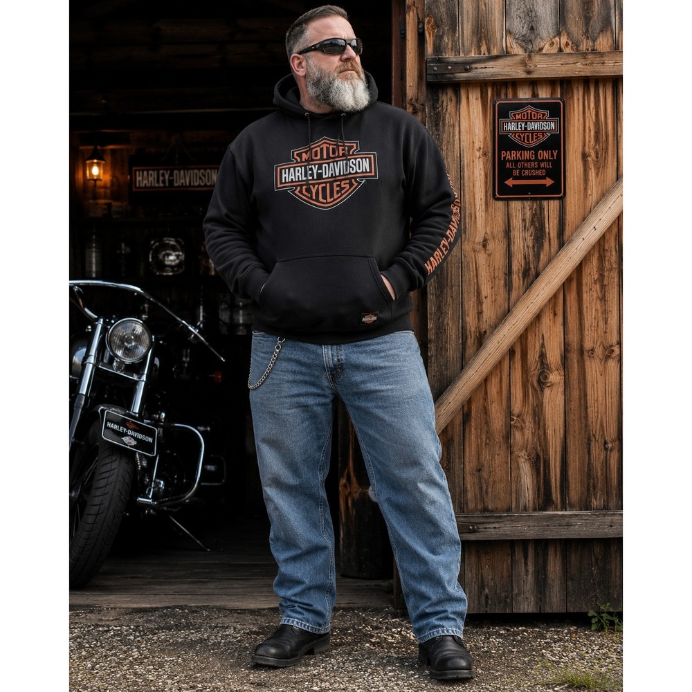 Harley-Davidson Mens Jeans Blue Denim Straight Leg Biker 38x30(36 Actual)